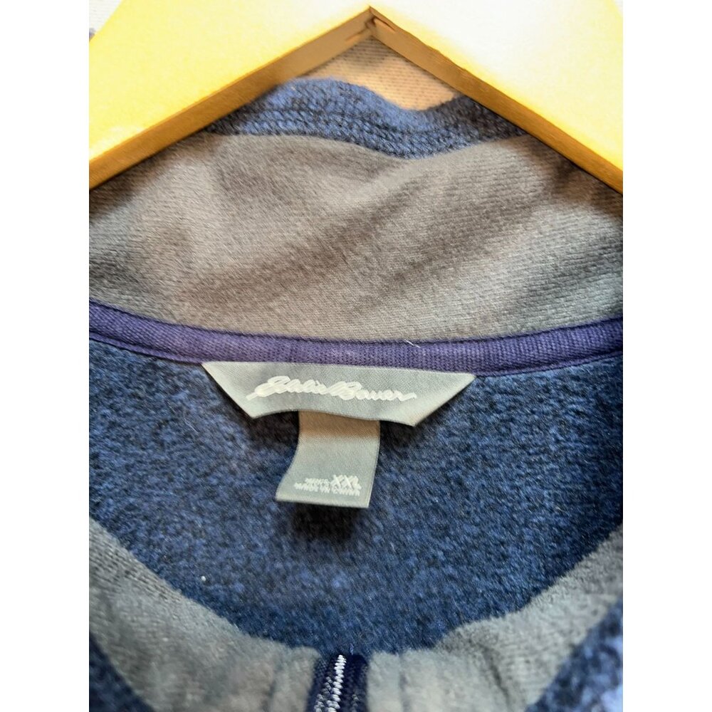 Eddie Bauer Men's Quarter Zip Fleece Pullover Sweater Long Sleeve Size XXL Blue - Picture 3 of 11